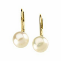 14K Yellow 7 - 7.5 mm Freshwater Cultured Pearl Lever Back Earring